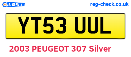 YT53UUL are the vehicle registration plates.