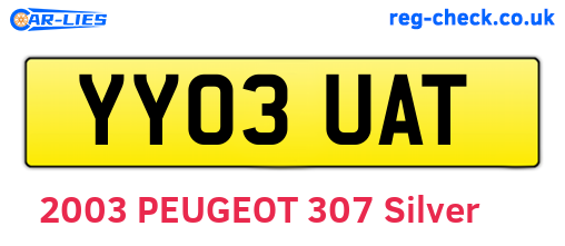 YY03UAT are the vehicle registration plates.