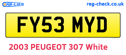 FY53MYD are the vehicle registration plates.
