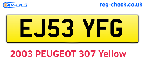 EJ53YFG are the vehicle registration plates.