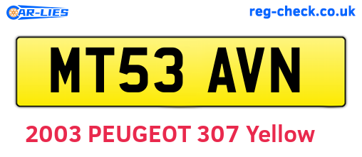 MT53AVN are the vehicle registration plates.