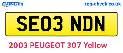 SE03NDN are the vehicle registration plates.