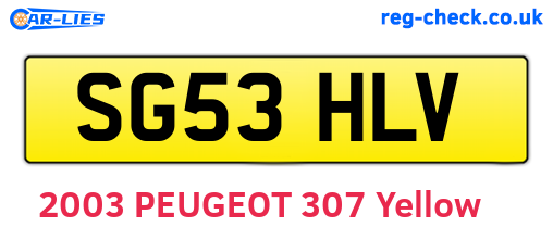 SG53HLV are the vehicle registration plates.