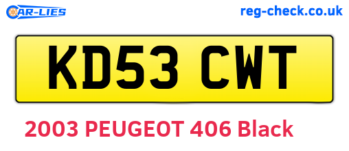 KD53CWT are the vehicle registration plates.