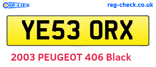 YE53ORX are the vehicle registration plates.