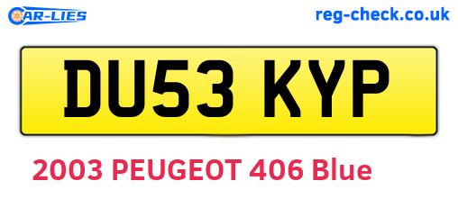 DU53KYP are the vehicle registration plates.