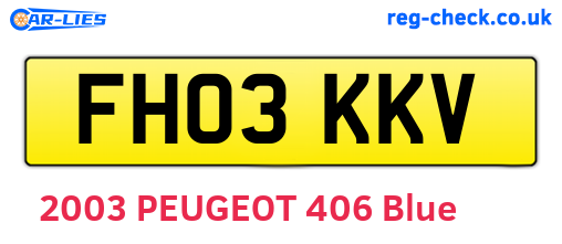 FH03KKV are the vehicle registration plates.