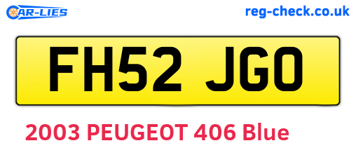 FH52JGO are the vehicle registration plates.