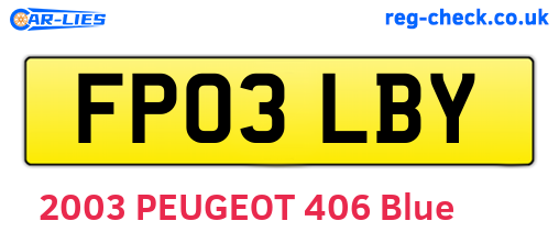 FP03LBY are the vehicle registration plates.