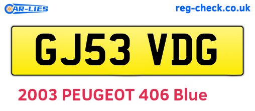 GJ53VDG are the vehicle registration plates.