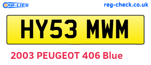 HY53MWM are the vehicle registration plates.