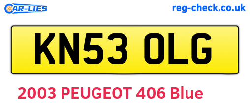 KN53OLG are the vehicle registration plates.