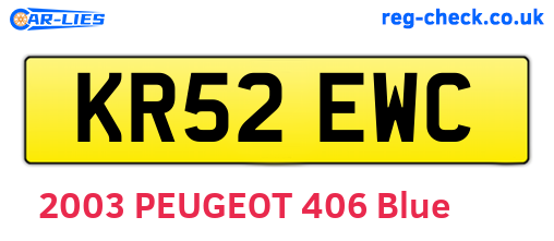 KR52EWC are the vehicle registration plates.