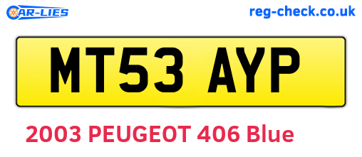 MT53AYP are the vehicle registration plates.