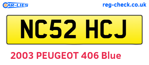 NC52HCJ are the vehicle registration plates.