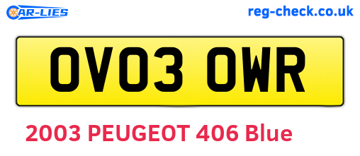 OV03OWR are the vehicle registration plates.