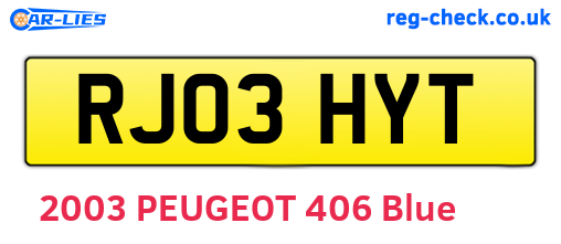RJ03HYT are the vehicle registration plates.