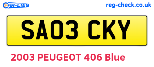SA03CKY are the vehicle registration plates.