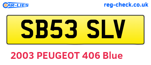 SB53SLV are the vehicle registration plates.