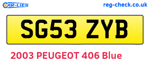 SG53ZYB are the vehicle registration plates.