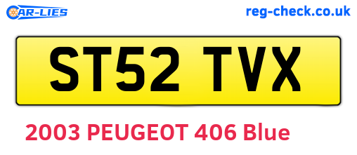 ST52TVX are the vehicle registration plates.