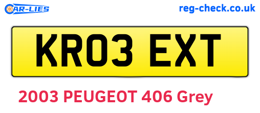 KR03EXT are the vehicle registration plates.