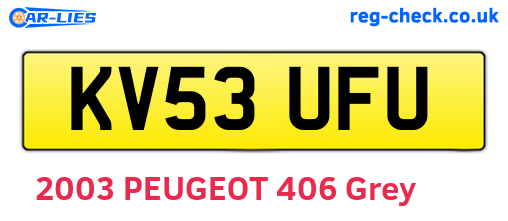 KV53UFU are the vehicle registration plates.