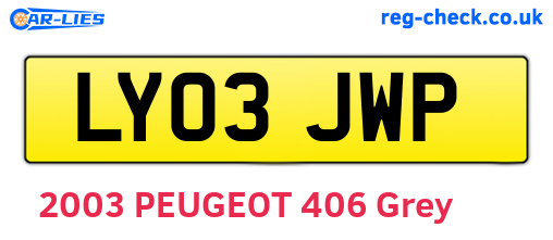 LY03JWP are the vehicle registration plates.