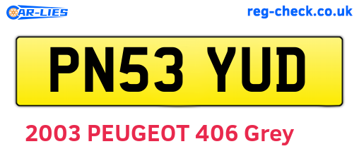 PN53YUD are the vehicle registration plates.