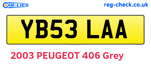 YB53LAA are the vehicle registration plates.
