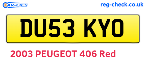 DU53KYO are the vehicle registration plates.
