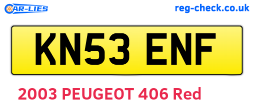 KN53ENF are the vehicle registration plates.
