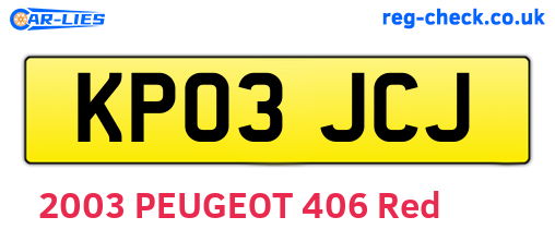 KP03JCJ are the vehicle registration plates.