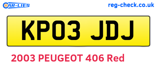 KP03JDJ are the vehicle registration plates.