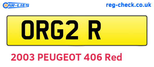 ORG2R are the vehicle registration plates.