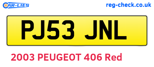 PJ53JNL are the vehicle registration plates.