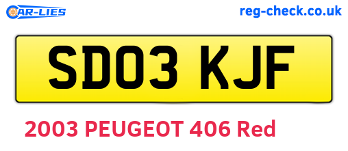 SD03KJF are the vehicle registration plates.