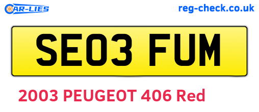 SE03FUM are the vehicle registration plates.