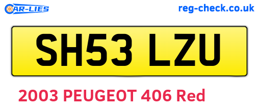 SH53LZU are the vehicle registration plates.