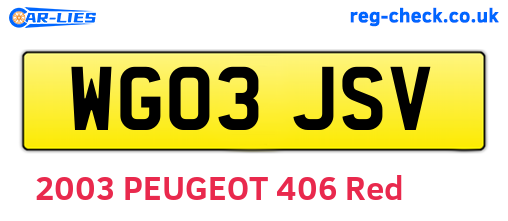 WG03JSV are the vehicle registration plates.