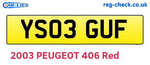 YS03GUF are the vehicle registration plates.