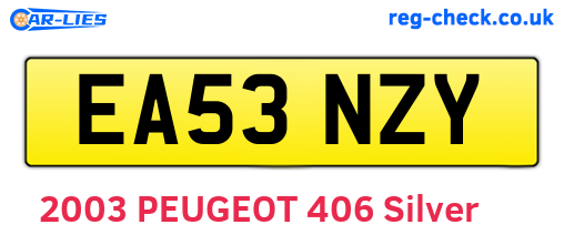 EA53NZY are the vehicle registration plates.