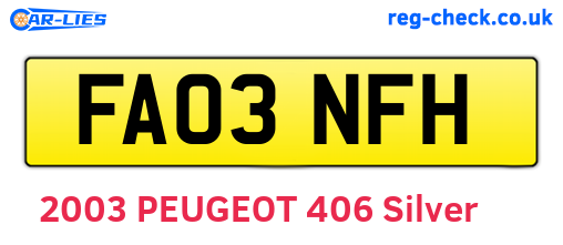 FA03NFH are the vehicle registration plates.