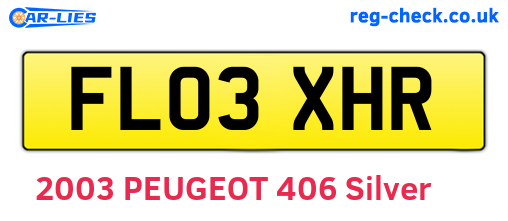 FL03XHR are the vehicle registration plates.