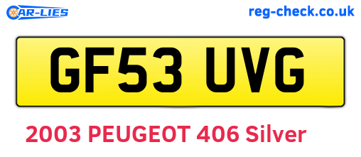 GF53UVG are the vehicle registration plates.