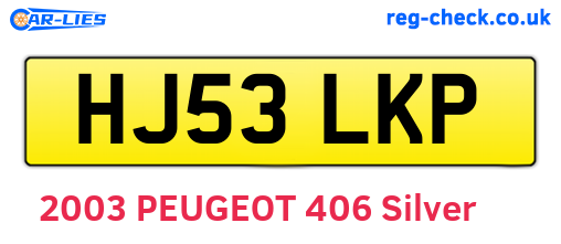 HJ53LKP are the vehicle registration plates.