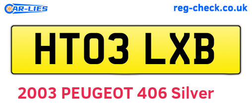 HT03LXB are the vehicle registration plates.