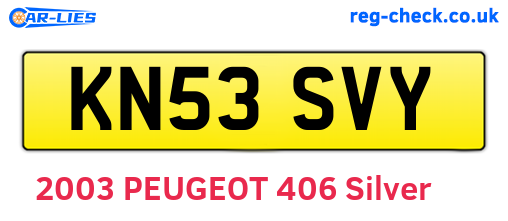 KN53SVY are the vehicle registration plates.