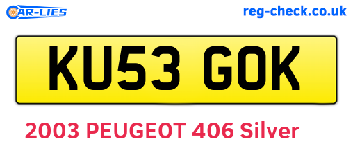 KU53GOK are the vehicle registration plates.