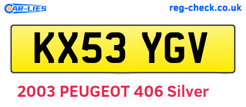 KX53YGV are the vehicle registration plates.